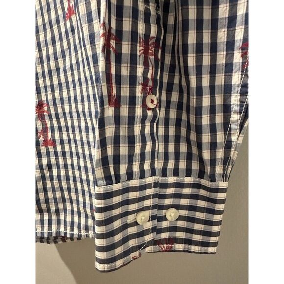Tommy Bahama Palm Gingham NWT Ocean Deep Classic Fit 100% Cotton Shirt Small - Picture 4 of 10
